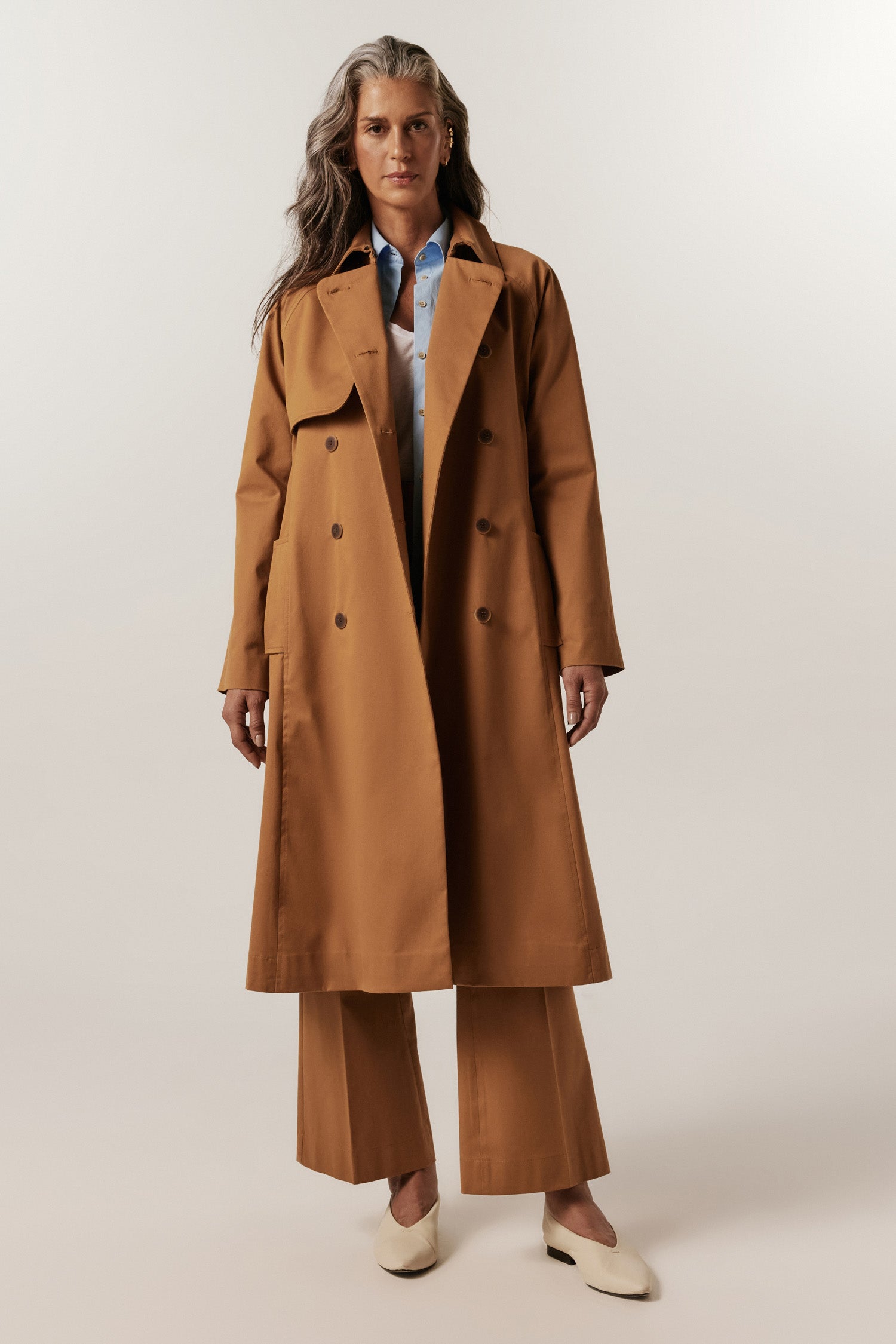 【Eaphi】新品 gunpatch waist mark long coat Trench Coat Andrea Marques Longo – Salammbô Boutique