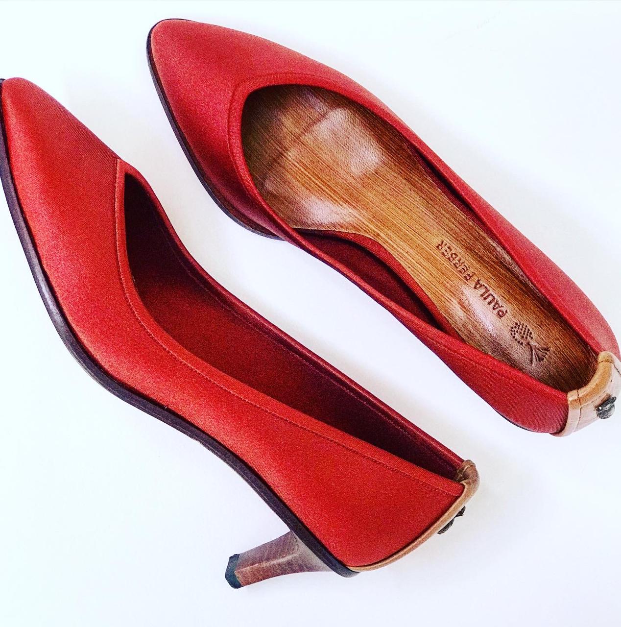 Scarpin Paula Ferber Lycra Vinho - 34 - Scarpin - Salammbô Boutique Loja de moda feminina com roupa, acessórios